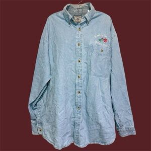 Vintage car show Light Blue Denim Shirt.